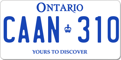 ON license plate CAAN310