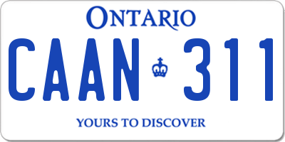 ON license plate CAAN311