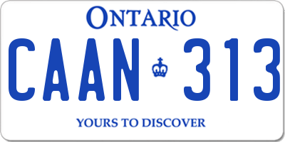 ON license plate CAAN313