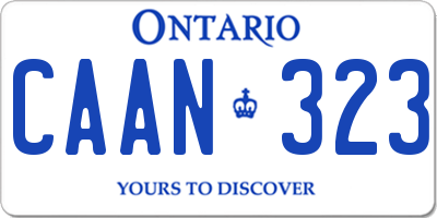 ON license plate CAAN323