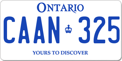 ON license plate CAAN325