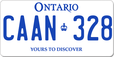 ON license plate CAAN328