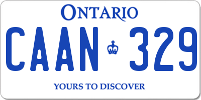 ON license plate CAAN329