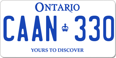 ON license plate CAAN330