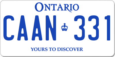 ON license plate CAAN331