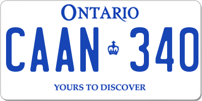 ON license plate CAAN340