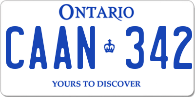 ON license plate CAAN342