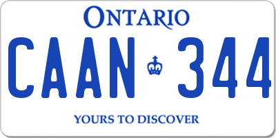 ON license plate CAAN344