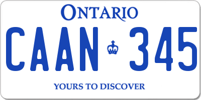 ON license plate CAAN345