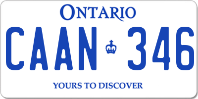 ON license plate CAAN346