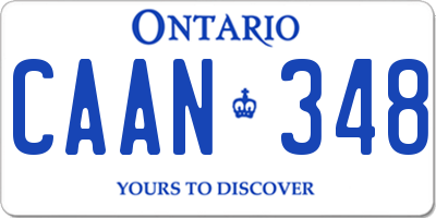 ON license plate CAAN348