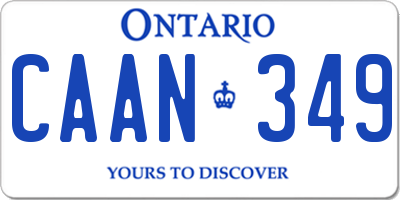 ON license plate CAAN349