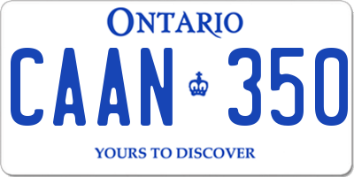 ON license plate CAAN350