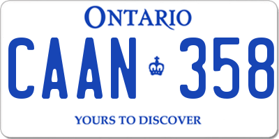 ON license plate CAAN358