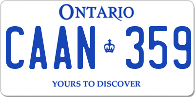 ON license plate CAAN359