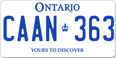 ON license plate CAAN363