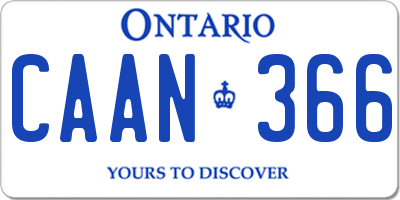 ON license plate CAAN366