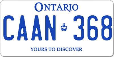 ON license plate CAAN368