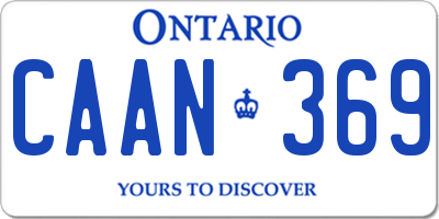 ON license plate CAAN369