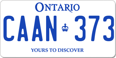 ON license plate CAAN373