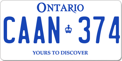 ON license plate CAAN374