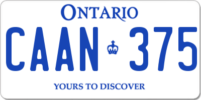 ON license plate CAAN375