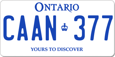 ON license plate CAAN377