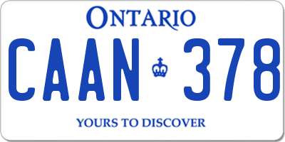 ON license plate CAAN378