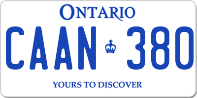 ON license plate CAAN380