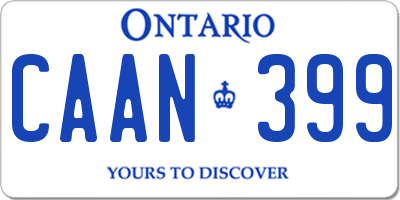 ON license plate CAAN399