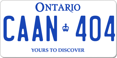 ON license plate CAAN404