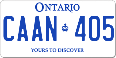 ON license plate CAAN405