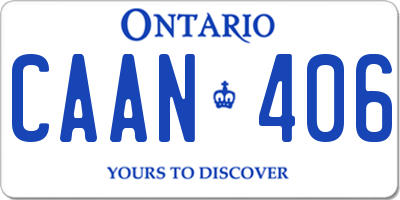 ON license plate CAAN406