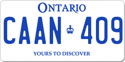 ON license plate CAAN409