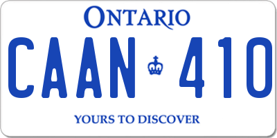 ON license plate CAAN410