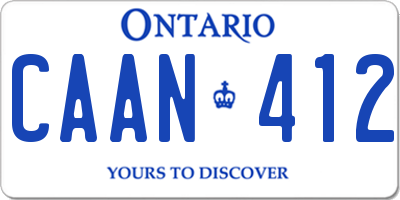 ON license plate CAAN412