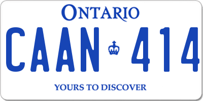 ON license plate CAAN414