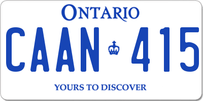 ON license plate CAAN415