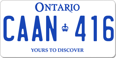 ON license plate CAAN416