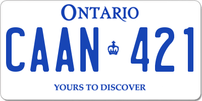 ON license plate CAAN421