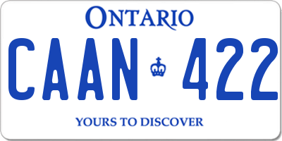 ON license plate CAAN422