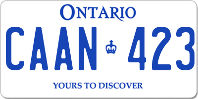 ON license plate CAAN423