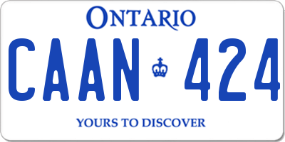 ON license plate CAAN424