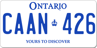 ON license plate CAAN426