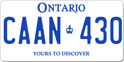 ON license plate CAAN430