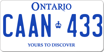 ON license plate CAAN433