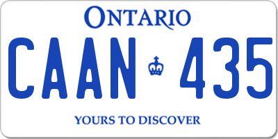 ON license plate CAAN435