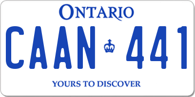 ON license plate CAAN441