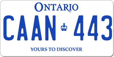 ON license plate CAAN443