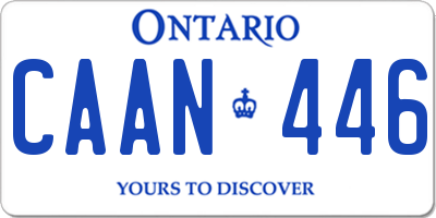 ON license plate CAAN446